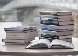 picture of the book stack on a table