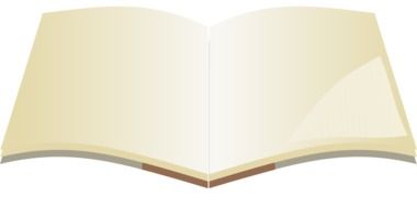 drawing of an open notebook