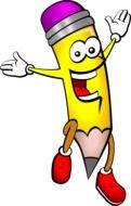 happy pencil as a graphic image