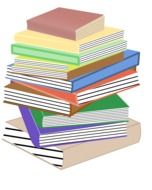 stack of multi-colored books