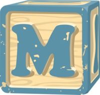 letter m on the cube