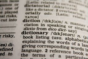 dictionary words text