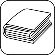 Black and white drawing of the book clipart