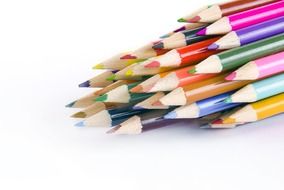 sharpened edges of colored pencils