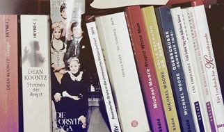 celebrity books on the library shelf