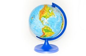 school globe with blue base