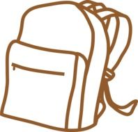 Brown school backpack clipart