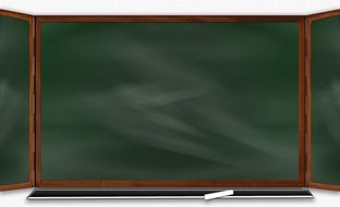 school blackboard with flaps