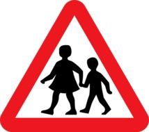road sign children near school