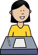 girl student drawing