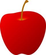 red apple with ponytail as a graphic image