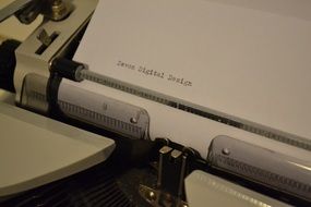 Paper in a typewriter