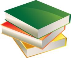 stack of three books, illustration