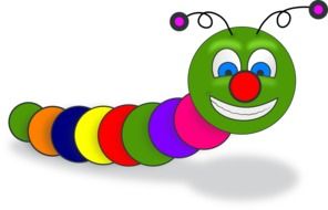 worm book smile colorful cartoon as a drawing