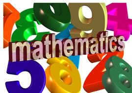 mathematics colorful 3D inscription