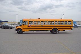 yellow school bus, side long