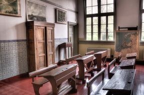Old classroom from 1950s school
