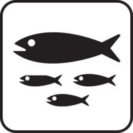 four black fish drawing