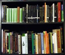 Collection of the books on the bookshelf