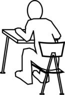 man at the desk as a graphic image