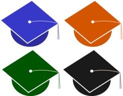 drawn colorful graduate caps