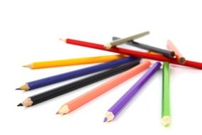 artistic bright colored pencils on the table