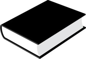 Drawing of the closed black and white book