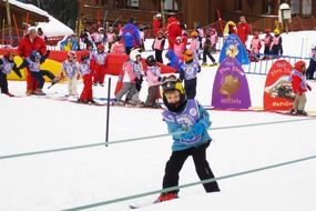 Children trying Winter sports