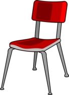 red metal chair drawing