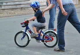 training riding a bicycle