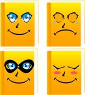 painted emotions on yellow background