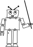 Black and white robot clipart