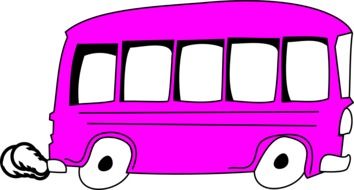 cartoon pink school bus