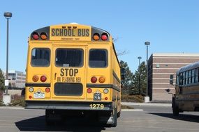 yellow school bus on a city street