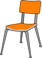 orange and grey chair, illustration