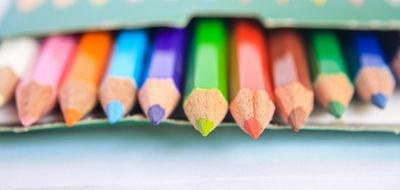 a large box of crayons