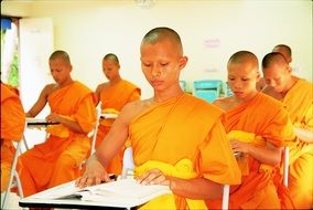 Buddhist monks for training