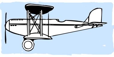 old airplane with propeller drawing