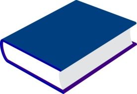 graphic image of a bright blue book