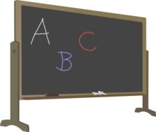 abc written on blackboard