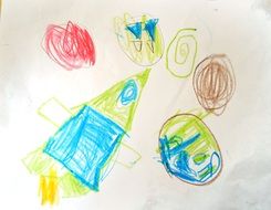 child drawing of a rocket