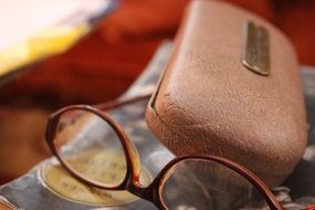 vintage glasses and case