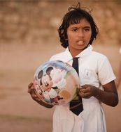 girl with a disney ball