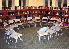 Chairs in circle in the library
