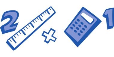 calculator ruler and numbers drawing