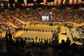 graduation ceremony in university hall