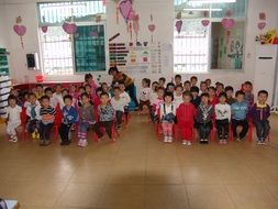 Children in the chinese kindergarten classroom