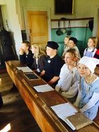 group of kids in School Museum, Sweden