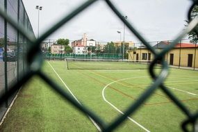 metal grill along the school playground