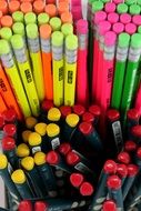 huge selection of pencils of different colors for school